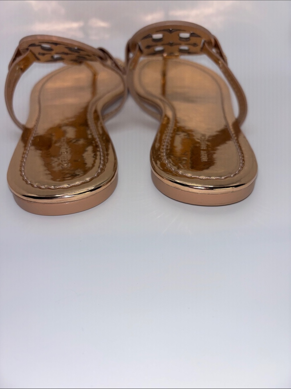 Tory Burch Metallic Rose Gold Metallic Miller Thong Sandals - Picture 6 of 11
